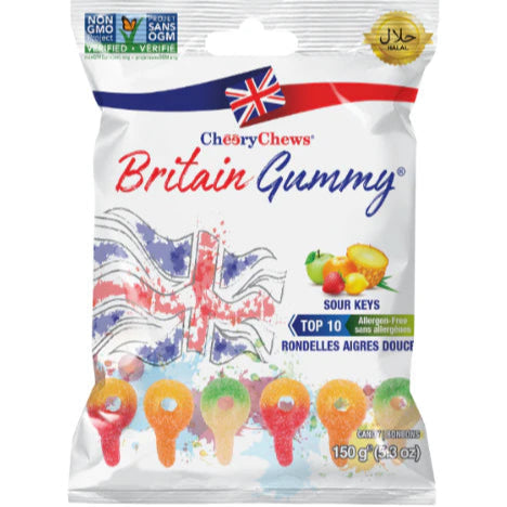 Clés acidulées en gélatine de Grande-Bretagne