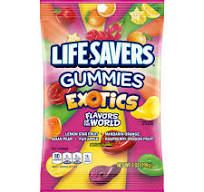GOMMES EXOTIQUES LIFESAVERS, SAC DE 7 OZ