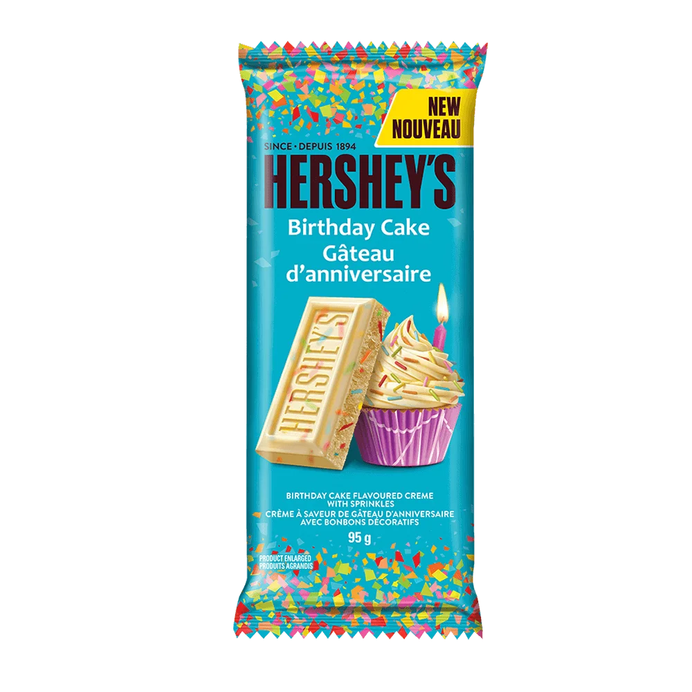 HERSHEY'S Candy Bar - Birthday Cake Flavoured Creme with Sprinkles,