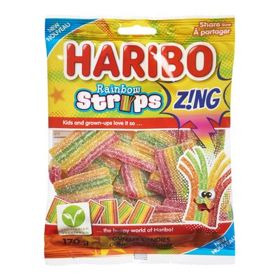 Haribo Z!NG Rainbow Strips Sour Gummy Candy