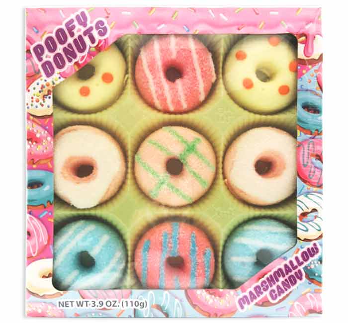 POOFY DONUTS MARSHMALLOW CANDY 9-PK