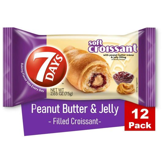 7 days Soft Croissant Peanut Butter & Grape Jelly Filling