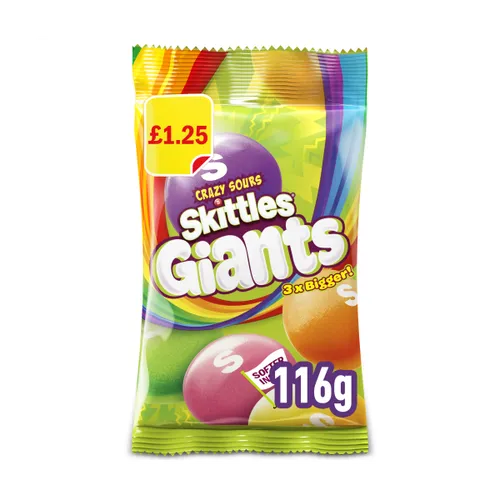 Skittles Giants Vegan Chewy Sour Sweets Fruit