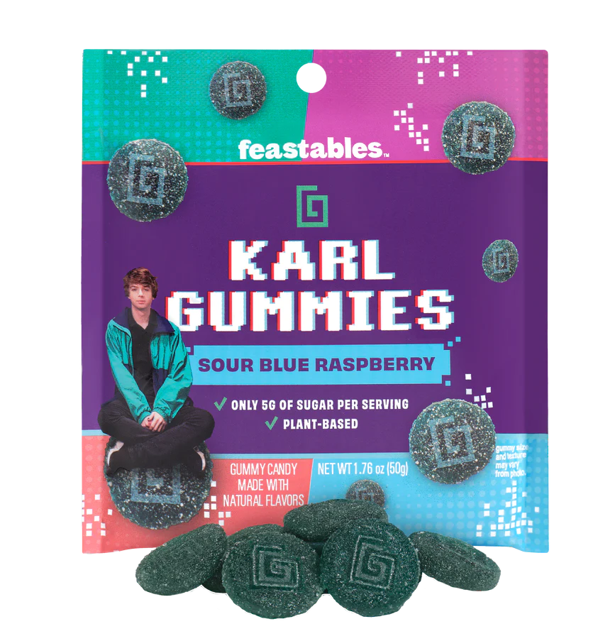 Feastables Karl Gummies Framboises bleues acidulées