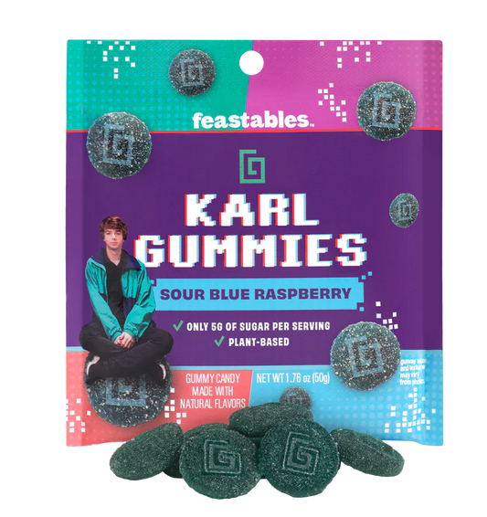 Feastables Karl Gummies Framboises bleues acidulées