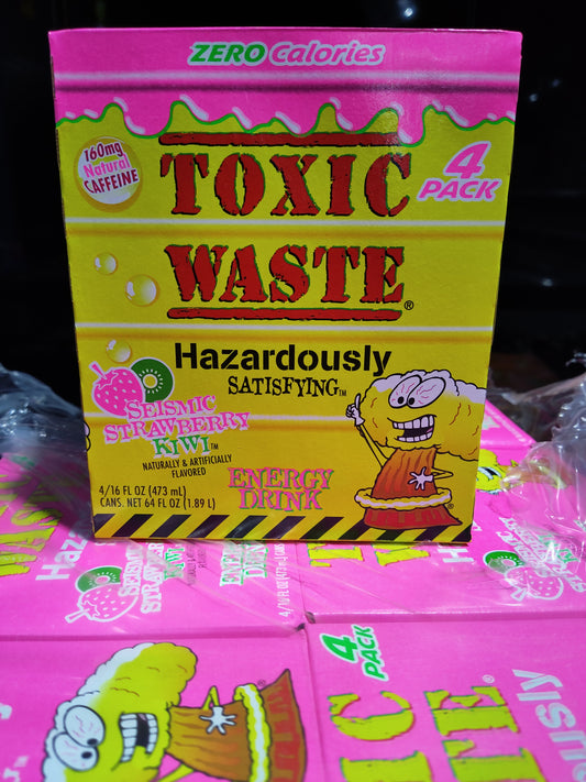 Toxic Waste Seismic Strawberry Kiwi Energy Drink (Pack of 4)