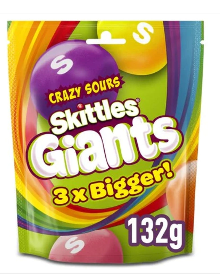 Skittles giants x3 bigger crazy sour(132G)