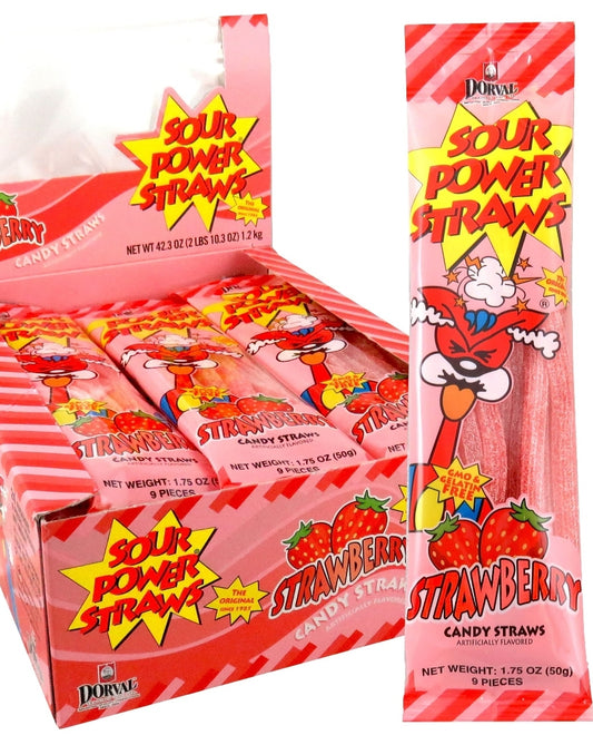 Sour Power Straws Strawberry