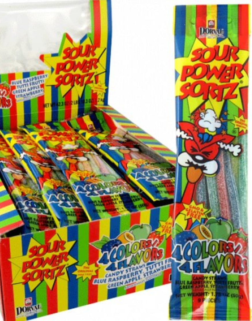 Sour Power Straws 4 Colors