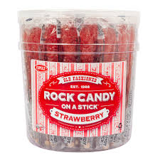 ROCK CANDY RED STRAWBERRY STICKS TUB