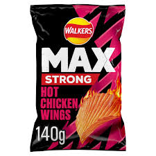 Walkers Max Strong Hot Chicken Wings Sharing Crisps