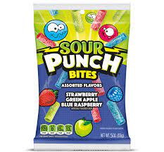 Sour Punch bites strawberry green apple blue raspberry