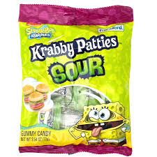 Spongebob Krabby Patties Sour Peg Bag