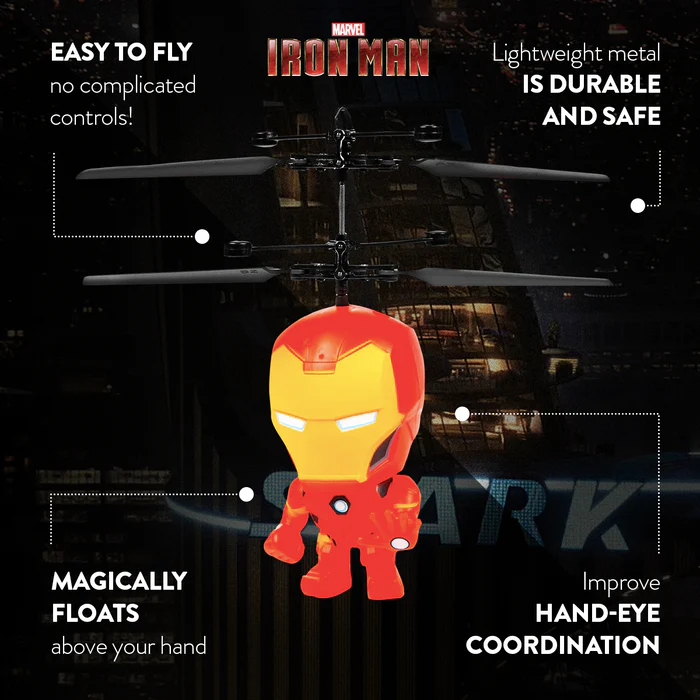 Marvel sous licence Iron Man 3,5 pouces Flying Figure IR UFO Big Head Hélicoptère 