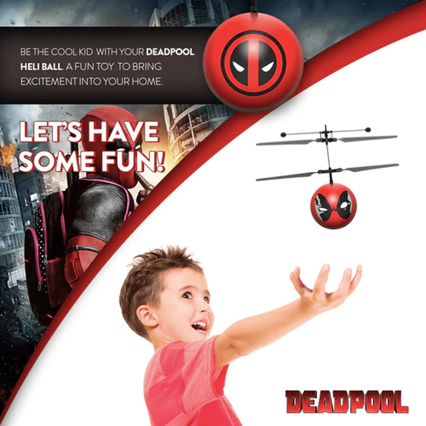 Marvel Licensed Deadpool IR UFO Heli Ball