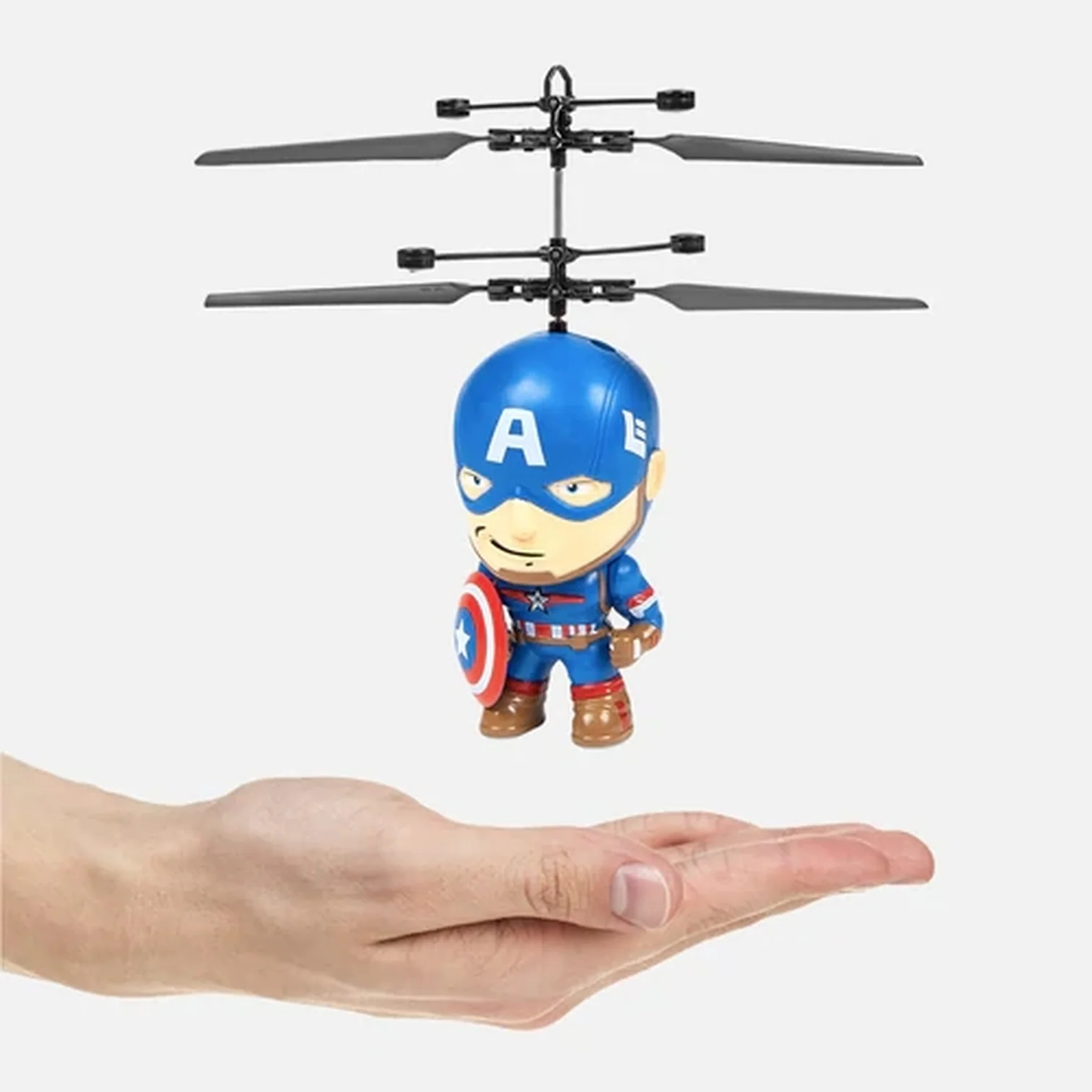 Marvel Licensed Captain America 3.5 Inch Flying Figure IR UFO Big Head Helicopter