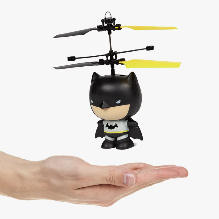 Figurine volante Batman 3,5 pouces sous licence DC Hélicoptère à grosse tête UFO 