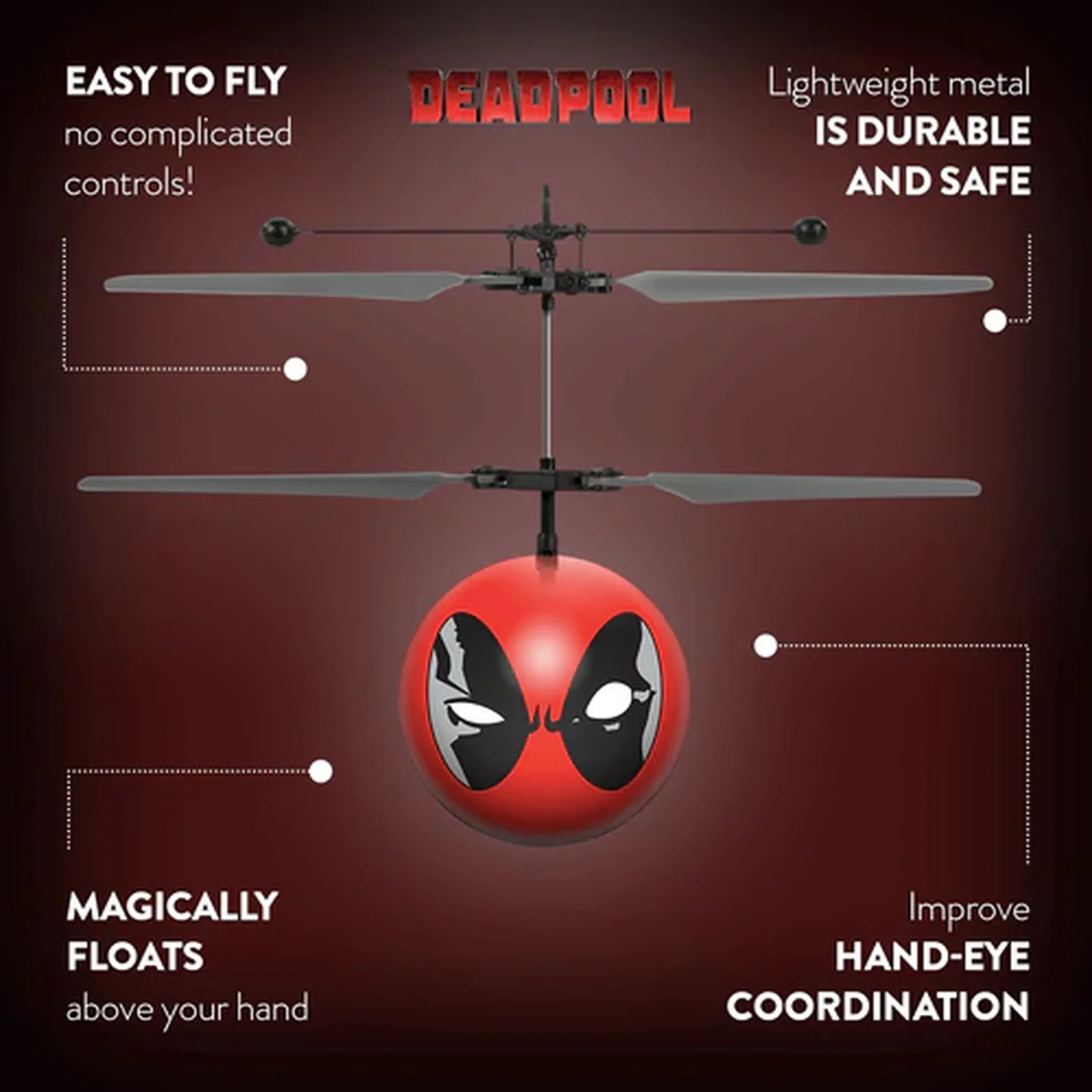 Marvel Licensed Deadpool IR UFO Heli Ball