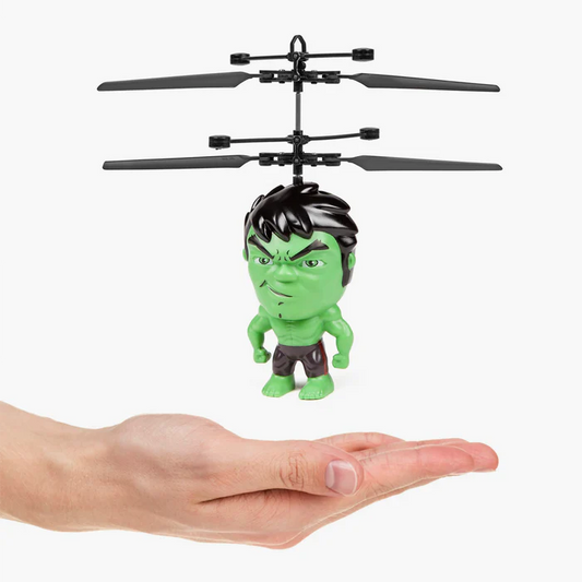 Marvel Licensed Hulk 3.5 Inch Flying Figure IR UFO Big Head Helicopter