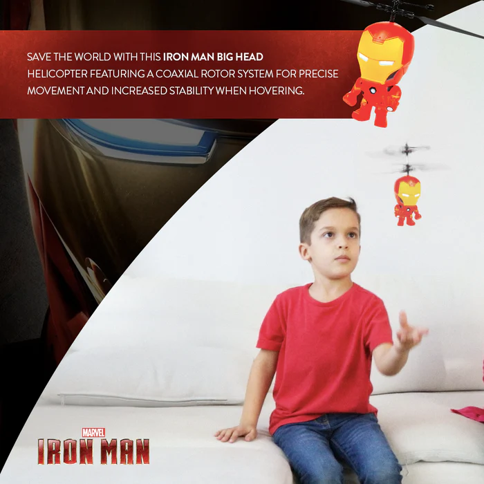 Marvel Licensed Iron Man 3.5 Inch Flying Figure IR UFO Big Head Helicopter