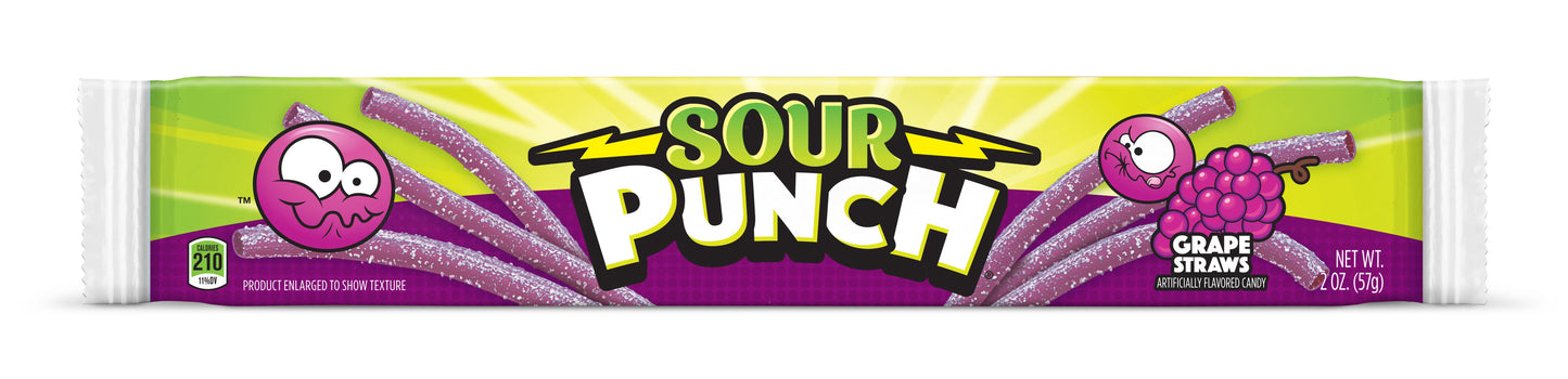 Sour Punch Grape Straws